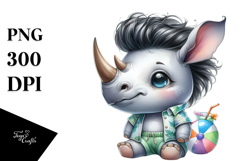 Cute Baby Rhino with Beach Attire Product Image 1