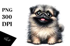 Watercolor Cute Pug, Transparent PNG Product Image 1