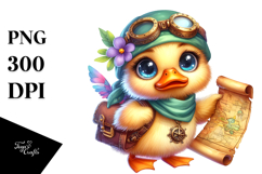 Crazy Cute Duck Treasure Map PNG Product Image 1
