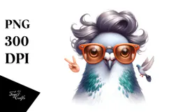 Funny Dove Portrait Summer Sticker Clipart Product Image 1