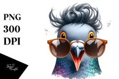Funny Dove Portrait Summer Sticker Clipart Product Image 1