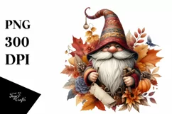 High Detail Autumn Gnome PNG Product Image 3
