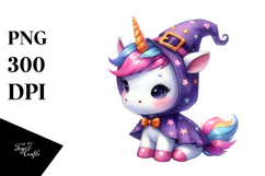 Cute Baby Unicorn Halloween Clipart Product Image 1