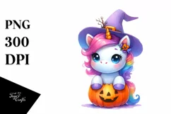 Cute Baby Unicorn Halloween Clipart Product Image 1