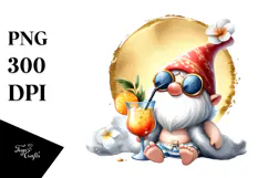 Gnome Drinking a Cocktail, Beachwear, High-Res PNG Product Image 1