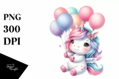 Colorful Baby Unicorn | Sublimation | Clipart Product Image 3