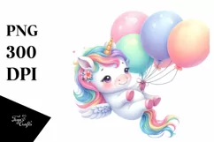 Colorful Baby Unicorn | Sublimation | Clipart Product Image 3