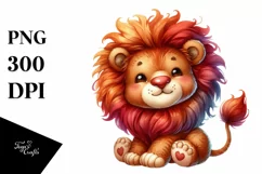 Smiling Cute Baby Plush Lion Clipart Product Image 3
