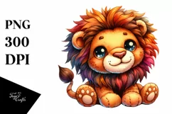 Smiling Cute Baby Plush Lion Clipart Product Image 1