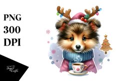 Extremely Expressive Baby Collie PNG Product Image 1