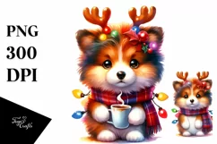 Extremely Expressive Baby Collie PNG Product Image 3