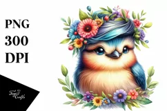 Watercolor Bird Portrait, Transparent PNG Product Image 1