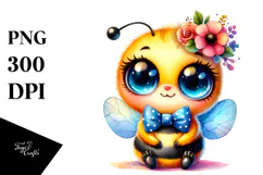 Cute Vibrant Baby Bee PNG Product Image 1