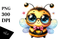 Cute Vibrant Baby Bee PNG Product Image 1