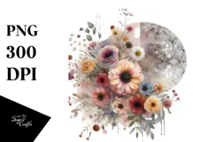 Boho Flower Made of Flowers PNG Product Image 1