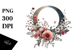Boho Flower Made of Flowers PNG Product Image 1