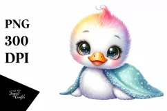 Colorful Babies Watercolor Swan | Sublimation | Clipart Product Image 1