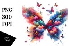 Colorful Butterfly Silhouettes PNG Product Image 1