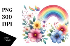 Cute Rainbow Flowers PNG Product Image 1