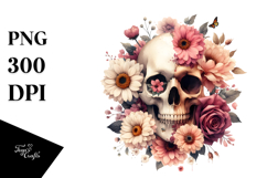 Flower Made of Flowers Skull PNG Product Image 1