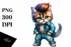Posing Baby Cat in Funny Style, Transparent PNG Product Image 1