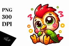 Colorful Small Baby Woodpecker Clipart Product Image 1