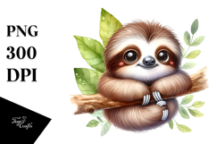 Adorned Baby Sloth PNG Product Image 1