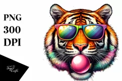 Quirky Tiger Portrait | Sublimation | Clipart Product Image 1