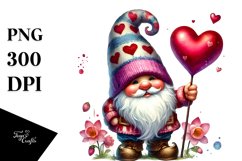 Valentines Gnome with Hat PNG Product Image 1
