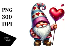 Detailed Gnome with Heart Sign PNG Product Image 1