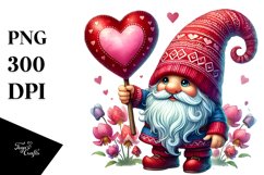 Valentines Gnome with Hat PNG Product Image 1