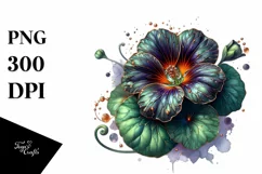 Detailed Glossy Nasturtium | Sublimation Clipart Product Image 1