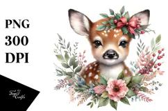 Baby Deer Watercolor PNG Product Image 1