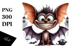 Funny Goofy Halloween Bat PNG Product Image 1