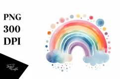 colorful Simple Pastel Ranbow Watercolor Flower | Product Image 3