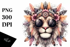 Funny Lion Smiling Sunglasses | Sublimation Clipart Product Image 3
