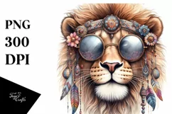 Funny Lion Smiling Sunglasses | Sublimation Clipart Product Image 1