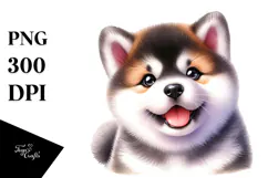 Happy Akita Puppy PNG Product Image 1