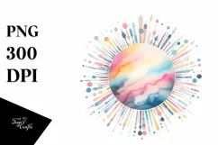 sunny watercolor Flower | Sublimation | Clipart Product Image 1