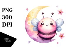 Cute Pink-ish Baby Bee PNG Product Image 1