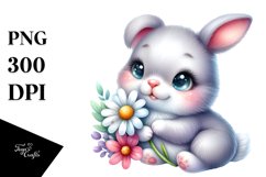 Colorful Babies Watercolor Rabbit | Sublimation | Clipart Product Image 3