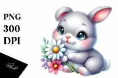 Colorful Babies Watercolor Rabbit | Sublimation | Clipart Product Image 3
