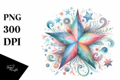 Colorful Star, Watercolor | Clipart Product Image 3