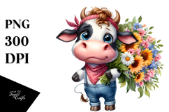 Shy Goofy Cow Clipart Product Image 1