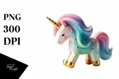Unicorn with Golden Horn, Clipart |T-shirt, Mug, Tumbler Product Image 8