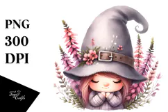 Cute GNOME with Peonies Flower PNG Product Image 1
