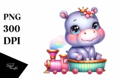 Colorful Babies Watercolor Hippo | Sublimation | Clipart Product Image 3