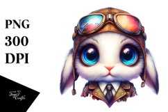 Cute Baby Rabbit Aviator PNG Product Image 1