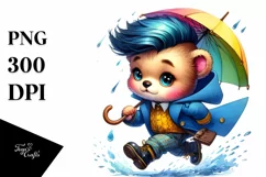 Watercolor Bear Running, Transparent PNG Product Image 1