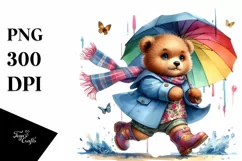 Watercolor Bear Running, Transparent PNG Product Image 3